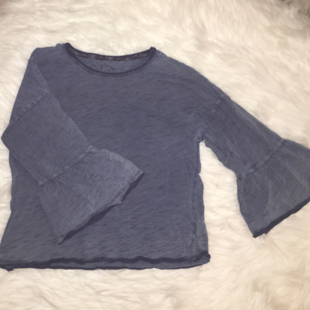 Light Blue washed flowy girls shirt